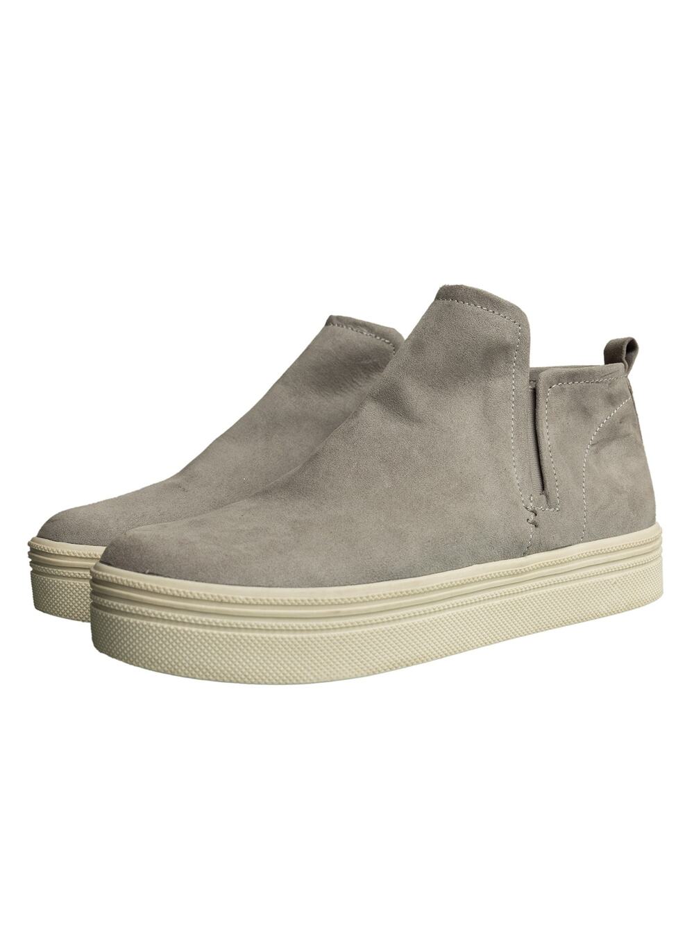 Dolce Vita Tate Gray Suede Slip On High Top Platform Sneaker Wedges Women Sz 8.5
